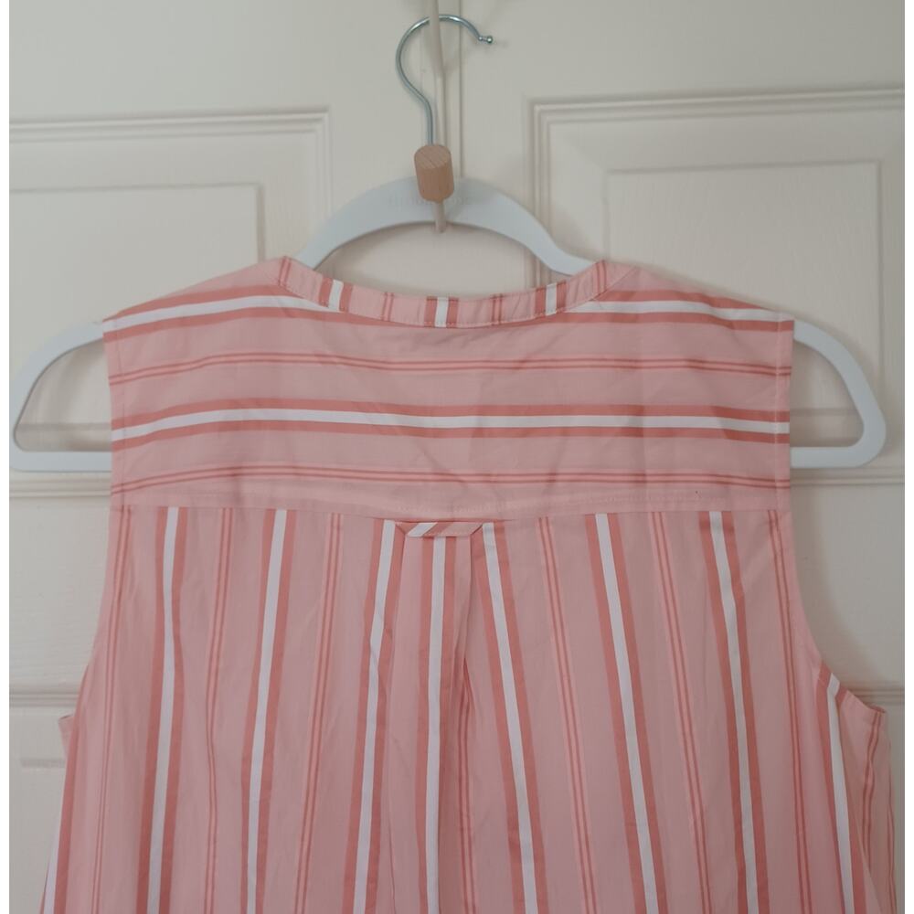 Draper James Ruffle Placket Dress Coral Pink Stripe M NWT - Picture 8 of 15